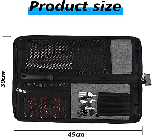 Chef’s Knife Roll Bag, Heavy Duty Oxford Chef Knife Bag, Portable 13 Slots Chef Knife Case , Multi-Function Cutlery Knives Pouch Holder Knife Wrap Wallet Tool Roll For Home Kitchen Traveling Camping #TOP2