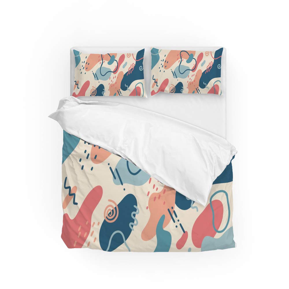 Parure de lit Memphis colorée pour illuminer votre chambre | Housse de couette King size douce