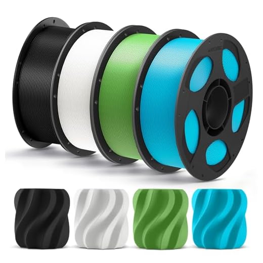 ANYCUBIC PLA+ 3D Printer Filament Bundle, PLA Plus 1.75mm Dimensional Accuracy +/- 0.02mm, Fit Most FDM 3D Printers, 4 Pack 1KG Reusable Spool, Black, White, Spring Leaf, Tropical Turquoise