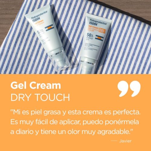 Fotoprotección ISDIN Gel Cream SPF 50+ con efecto mate anti brillos para el rostro 6