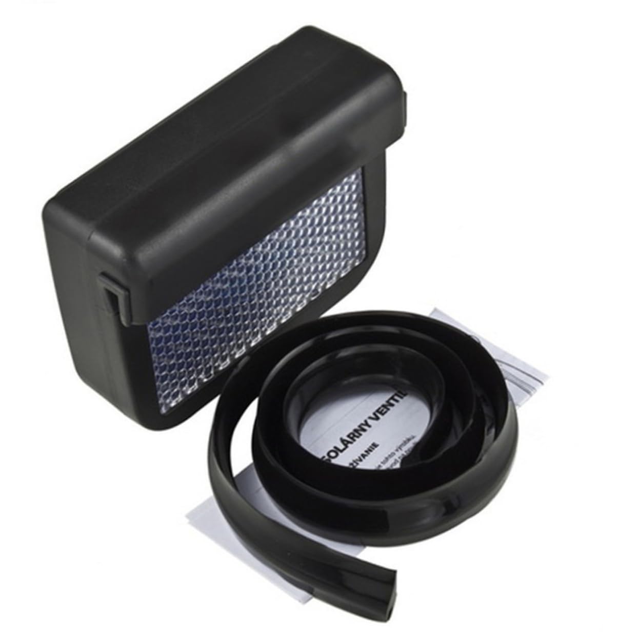 3pcs Solar Powered Car Exhaust Fan Compact Cooling Fan for Use Low Noise Ventilation Fit for Cars Trucks and Boats Black