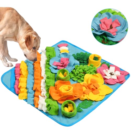 OSDUE Schnüffelteppich Hund, Futterschnüffel-Futtermatte, Hunde-Schnüffelmatte, Welpen-Trainingsmatte, Schnüffelspielzeug Interaktive Hundespielzeug, Hunde Spielteppich für Alle Hunderassen, 50 x 50CM