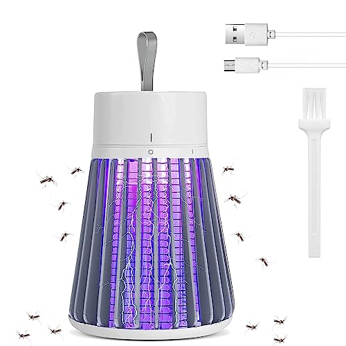 Bug Zapper Outdoor and Indoor Electric Mosquito Killer with Grid Portable Rechargeable Fly Trap for Patio Backyard & Camping High Efficiency UV Light Insect Zapper for Home Gnat & Moth
