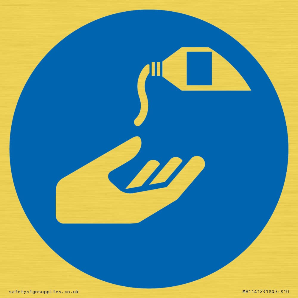Mandatory: Use barrier cream Sign - 100x100mm - S10