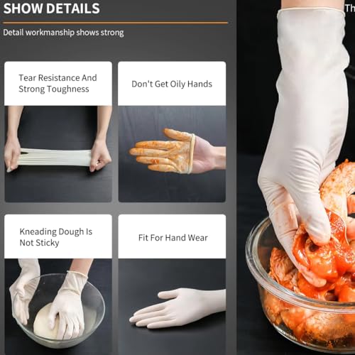 Image of adbeni Disposable Latex Gloves | Food Handling | Powder Free | Premium | for Medical Examination, Kitchen, Cleaning, Cooking, Salon, Spa, Gardening, Travel & Grooming | Stretchable Fit | Pack of 25