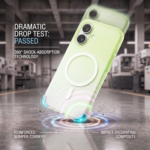 Image of amazon basics Paper Thin Case Cover for iPhone 17 | Matte Finish | Gradient Case, Shaded Color | Compatible with magsafe | (Green White, iPhone 17)