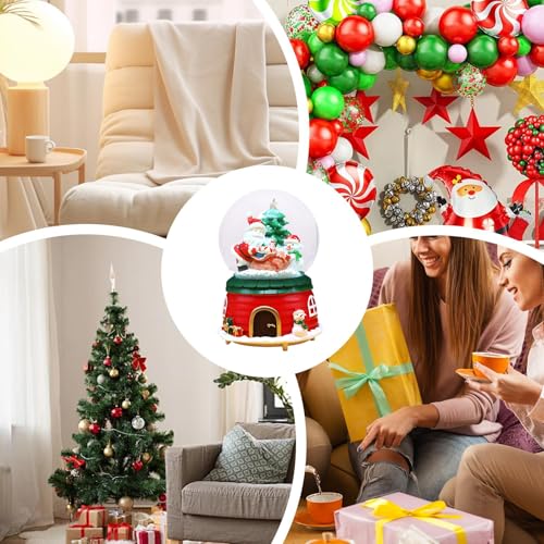 Linternas de Navidad con Papá Noel y alce, el regalo ideal con música y luces LED 5