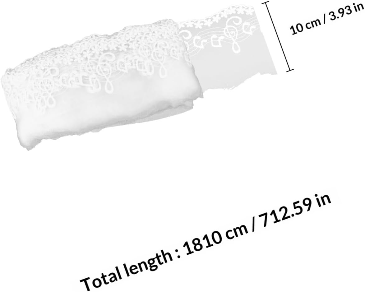 White Music Symbol Lace Ribbon Trim 20 Yards White Lace Fabric Embroidered Border for Sewing Crafts Wedding Dress Decoration