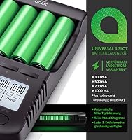 CSL - Power Akku Ladegerät - Universale Akku Ladestation für AA AAA 18650 Akkus - Intelligent Battery Charger - beleuchtetes LCD-Display Auto Light Off - inkl. 1x USB-Ladeport – Ansicht 3
