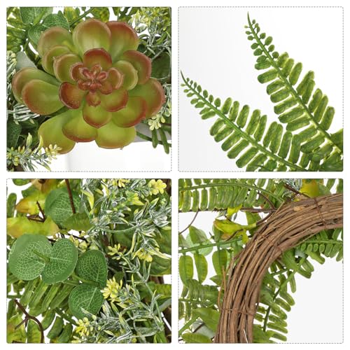 Couronne d'eucalyptus artificielle verte pour embellir votre table de salon