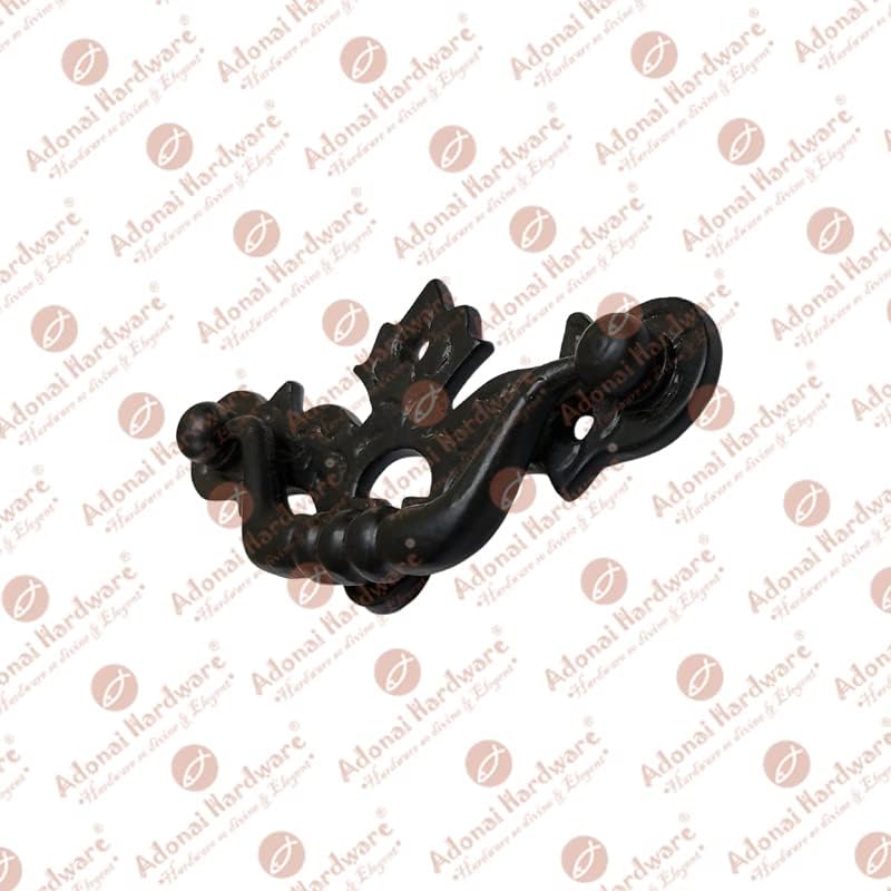 Adonai Hardware 4.5" "Neriah Antique Cast Iron Drop Pull (Supplied as 4 Pieces per Pack) - Matte Black