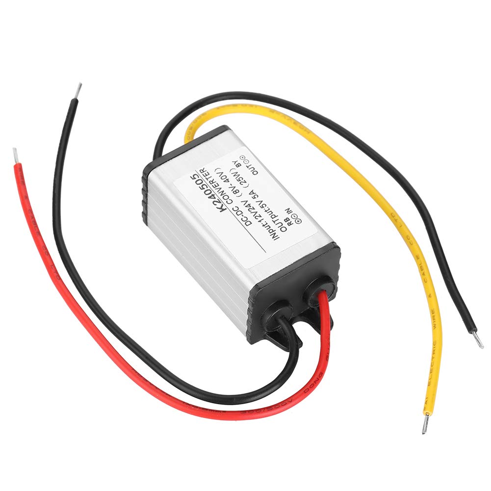 Jadeshay Konwerter prądu stałego, konwerter prądu stałego 12 V/24 V na 5 V, zasilacz 5 A, zmieniacz napięcia konwertera mocy samochodowej, moduł zasilacza regulatora napięcia wysokowydajnego