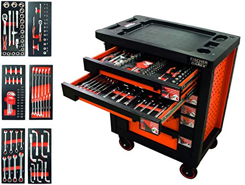 Servante d'atelier équipée clés + douilles 112 outils