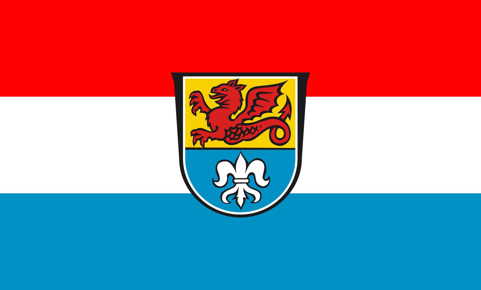 Drapeau Large Illschwang 1.35m² : grand drapeau de paysage horizontal pour mât
