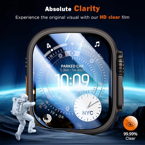 Image of LK 3 Pack for Apple Watch Ultra 3 Screen Protector 49mm [Zero-Fault] HD Top 9H Tempered Glass Apple Watch Ultra / Ultra 2 Screen Protector 49mm with Auto-alignment Installation Frame, Anti-Scratchch