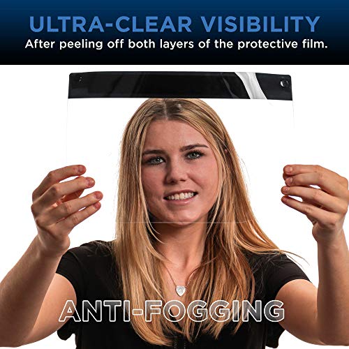 Tcp Global FS-B10B Salon World Safety Black Face Shields (Pack Of 10) - Ultra Clear Protective Full Face Shields To Protect Eyes, Nose And Mouth - Anti-Fog Pet Plastic thumb #3