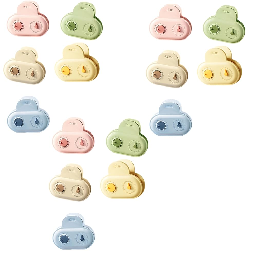 CTRLZS Magnetic Chip Clips for Food Storage Adjustable with Date Stamp, Fridge Magnets,Sealing Bag Clips,Bread, and More 15pcs