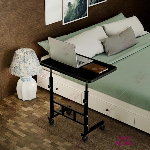 Image of Multi-Purpose Laptop Table, Study Table| Heavy Duty Bed Table| Adjustable for Height, Portable for Office, Work Form Home | DIY Table, Easy to Asembl (Adjustable Black)