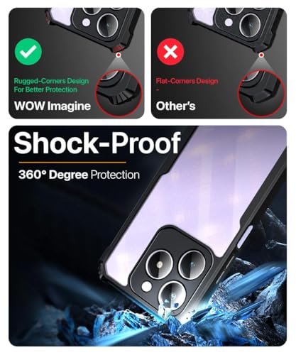 Image of WOW IMAGINE Shock Proof Clear Protective Back Case for Realme Narzo N63 | Realme C63 - AirEDGE Technology | 360 Degree Camera Protection | Transparent Hybrid Back Case Mobile Cover - Black
