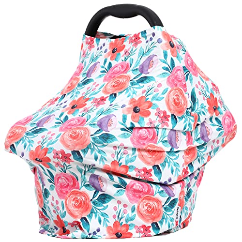Image of Car Seat Covers for Baby Girls - Canopy Carseat Covers, Breastfeeding Cover Stroller Canopy Covers (Orange red)