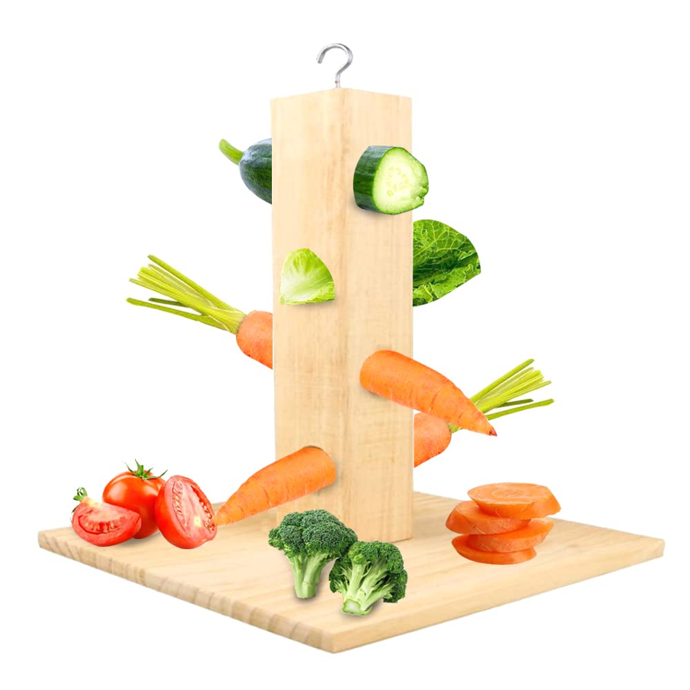 Comedero para Conejo, Animales Pequeños Comedero de Madera, Alimentador de Heno para Conejo, Conejillo Dispensador de Alimentos, con Placa de Suelo de Madera, para Cobayas, Hámsters, Conejos