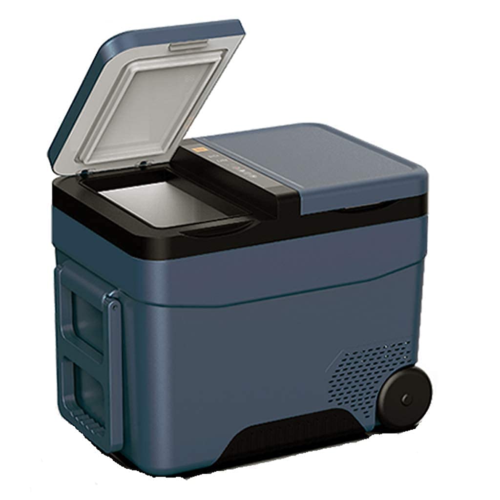 Nevera para Coche Refrigeradores para automóviles Mini refrigeradores, con manija invisible y ruedas, puertas dobles y doble almacenamiento, control dual de congelación y refrigeración (35 l) (35 l)