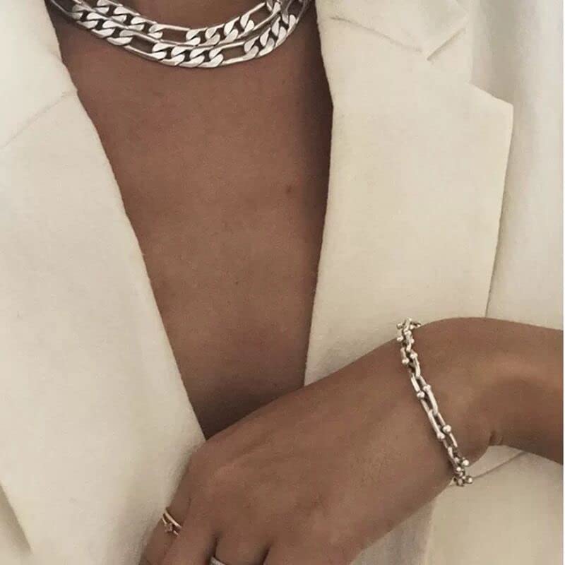 Hardware Link Bracelet - Gauge Link Bracelet 18K Gold Plated 7.5 inch U Style Gift Chain3