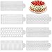 Unvtap 7 Pcs Pochoir Patisserie Gâteau 39 x 15 cm Pochoirs de Décoration de Gâteau, Pochoir Patisserie Gateau en Plastique Outil de Cuisson de Moulage de Bord de Fleur Décoratif