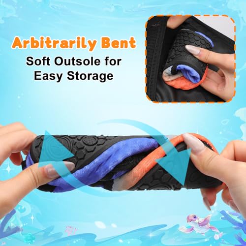 Image of LeIsfIt Kids Water Shoes Girls Boys Quick Dry Aqua Socks Breathable Swim Shoes Non-Slip Barefoot Socks for Beach Surf
