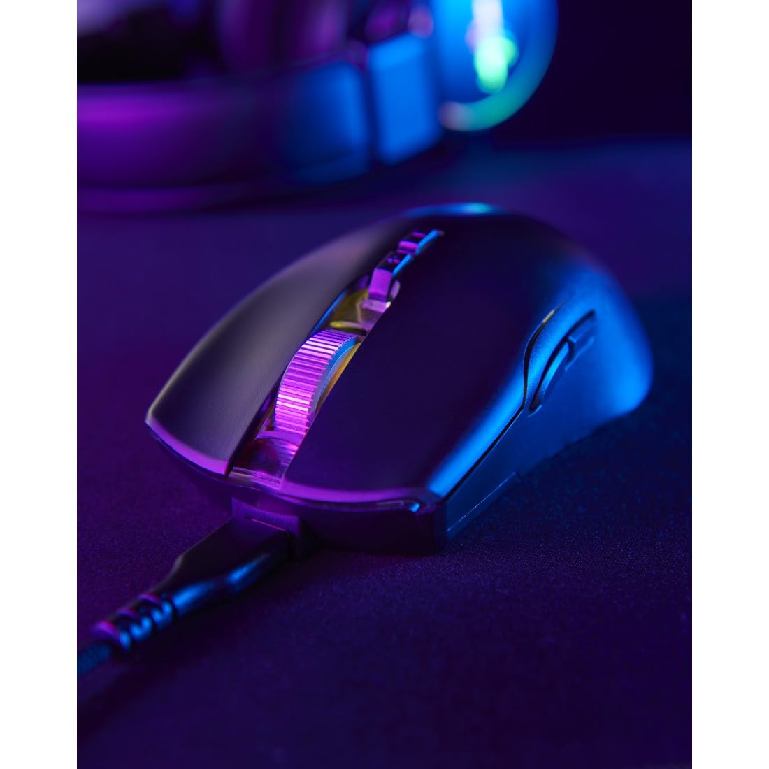 uRage Bezprzewodowa mysz dla graczy Reaper 610 Wireless (9 programowalnych przycisków, mysz do gier 16000 DPI, RGB, kliknięcia do gier TTC-Golden, 48 godzin pracy na baterii, USB-C) czarna