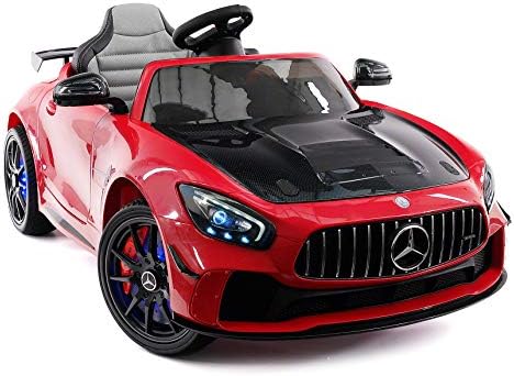 Moderno Kids Mercedes GT 12V Power Children Ride-On Car with R/C Parental Remote + EVA Rubber LED Wheels + Leather Seat + MP4+MP3 Video/Music Player + LED Lights + Rubber Floor Mats (Gray)
