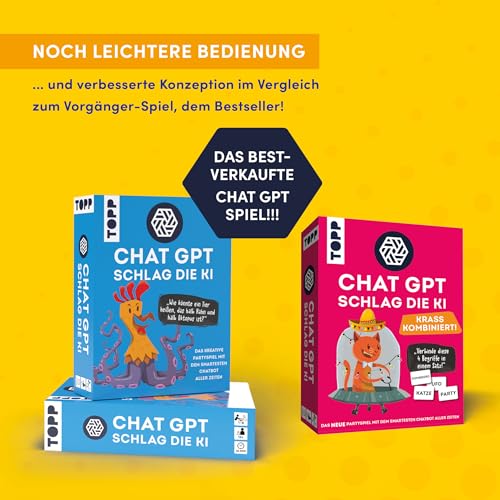 TOPP ChatGPT – Schlag die KI. Krass kombiniert - Wer schreibt aus Vier Worten die Beste Story? Das Neue Partyspiel mit dem smartesten Chatbot Aller Zeiten, White