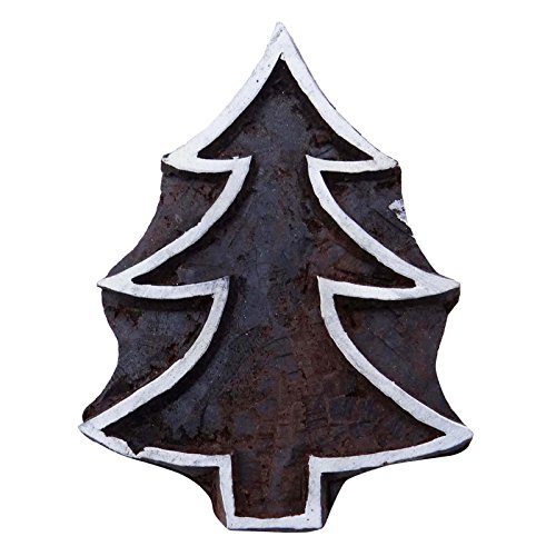 Christmas Tree New Decorative Block Wooden Textile Stamps Wood Printing Block