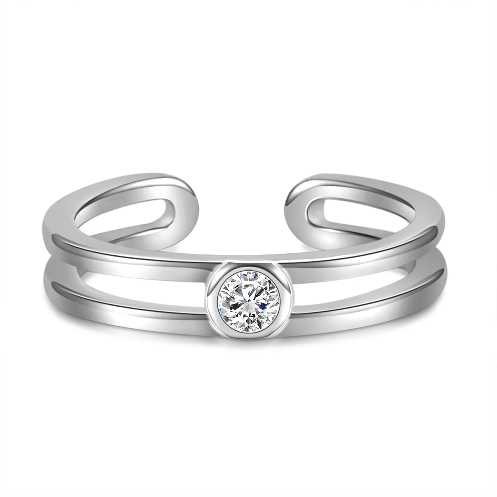 Sariel Sterling Silver Toe Rings for Women - Birthstone Toe Ring Adjustable Minimalist Jewelry for Summer Vacation Beach