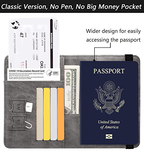 Passport Holder Cover Wallet Rfid Blocking Leather Card Case Travel Document Organizer(Coffee Grey) #TOP2