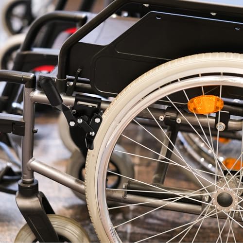 Image of DaisyInner 2 Pcs Heavy Duty Wheelchair Brakes Wheel Locks Wheelchair Parts Mount Bolt on Style for 7 /8 Inch Tubing Universal Wheel Lock Brake Assembly Medical Transport Chair Brake Side (Black)