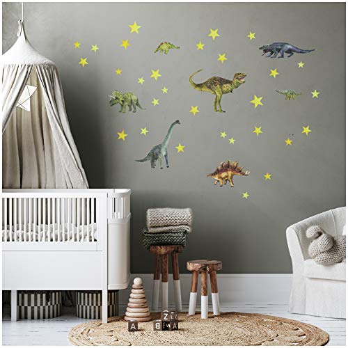 Personalised Wall Stickers Watercolor Animals with Name Wall Stickers for Children's Room Baby Room Playroom Girl Y037 (No Name