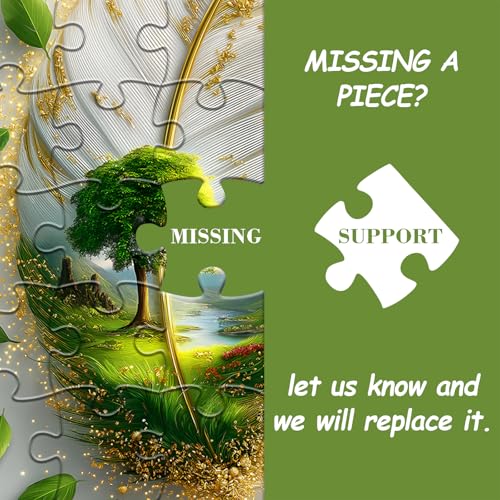 Puzzles Nature Art para adultos 1000 piezas, puzzle de pluma con arte de árbol y paisaje de río, desafiante para adultos miniatura 7