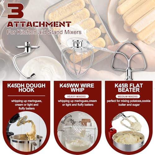 Image of Stainless Steel Mixer Attachments for KitchenAid 4.5-5 Qt Tilt-Head Mixer