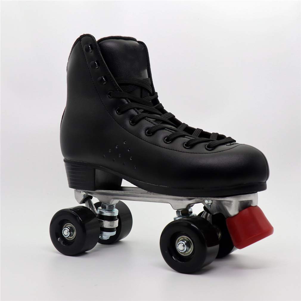 Pattini A Rotelle Per Donna Uomo Pattini A Rulli Classici, Pattini A Rulli Alti Top Indoor Outdoor Quad Skates, Pattini A Rulli in Pelle PU, Per Ragazze Unisex,39