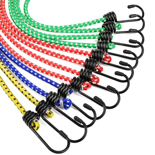 Corde Élastique Tendeur Sandow Expander Crochet Voiture Moto Camping – 12 pièces