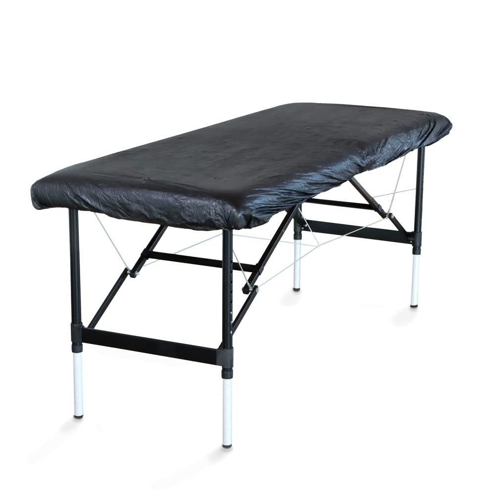 Pokrowce na leżaki, 20 sztuk, czarne, 210 x 90 cm, podkładki na leżaki z gumowym ściągaczem - idealne do szpitali, gabinetów, studia tatuażu itp. (20)