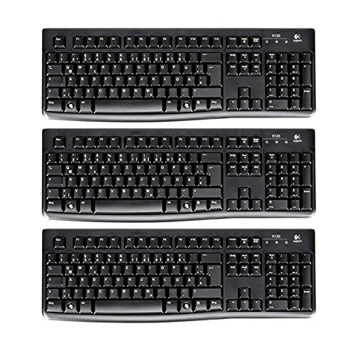 Preisvergleich Produktbild Logitech K120 Business Keyboard, QWERTZ, deutsches Layout (Tastatur / 3er Pack, Schwarz)