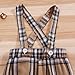 RELABTABY 2pc Baby Boy Cute Summer Cartoon Bear Plaid Romper Bodysuit with Bow + Bib Pants Shorts Set Outfits