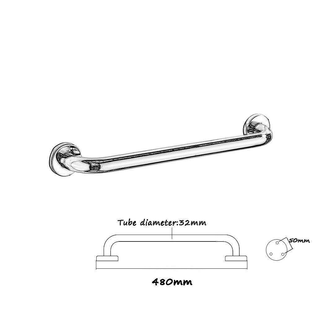 Grab Bar Podłokietnik Poręcze bezpieczeństwa Łazienka Prysznic Gruby Stal Nierdzewna Handsafety Antypoślizgowe Wanny Prysznice Uchwyt Niepełnosprawne Starsze Dzieci/Srebrny/48 cm