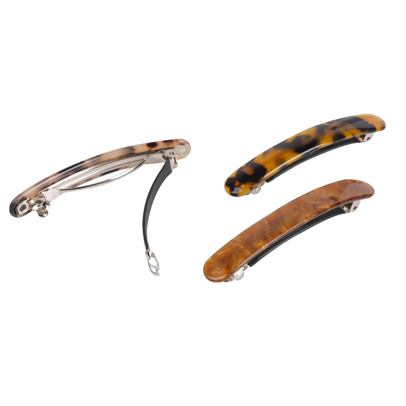 3 Tortoise Shell Color Barrettes Made in France Hair Clasp Tortoise Shell Hair Barrettes for Women Stylish Hair Accessories main image 2