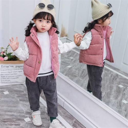 Boys Girls Vest Zip Up Sleeveless Jacket with Pockets Winter Warm Coat Outerwear Stand Collar Waistcoat2