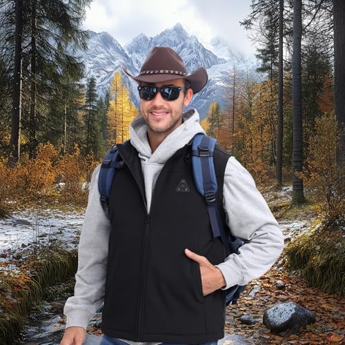 Heated Vest for Men with Battery Pack Included, Water & Wind Resistance Softshell Electric Vest for Hunting Hiking 5