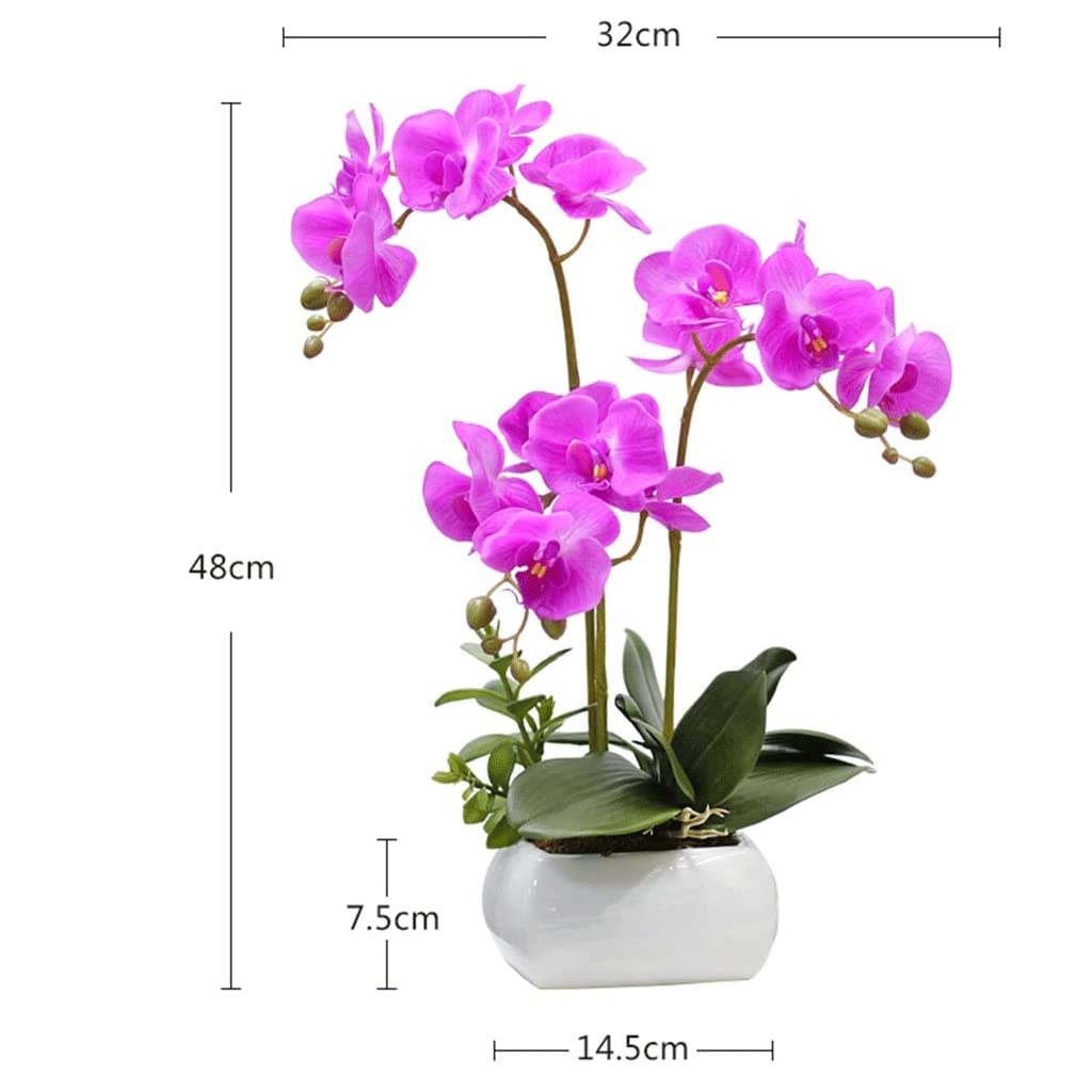Fiori artificiali Fiori artificiali Vaso decorativo in porcellana Lattice di poliuretano Fiori artificiali Phalaenopsis Vaso per piante Bellissimo,
