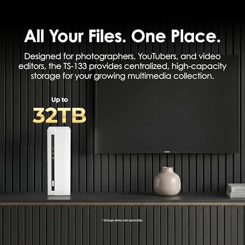 Image of QNAP TS-133-US 1 Bay Affordable Desktop NAS with ARM Cortex-A55 Quad-core Processor and 2 GB DDR4 RAM (Diskless)